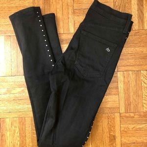 Rag & bone black studded jeans